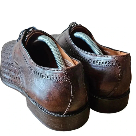 Calzoleria Toscana Men's Hand Craft Leather Woven Boho Casual Shoes Brown Sz 8. - Picture 11 of 16